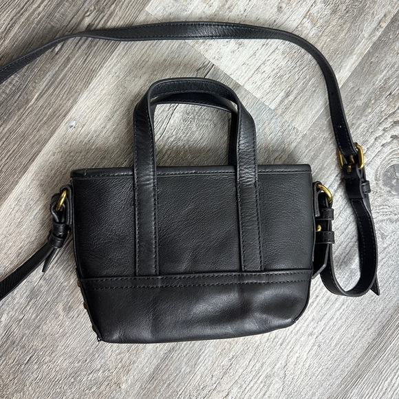 J. CREW MINI MONTAUK LEATHER MICRO CROSSBODY TOTE PURSE BAG BA140 BLACK NWT - Picture 6 of 11